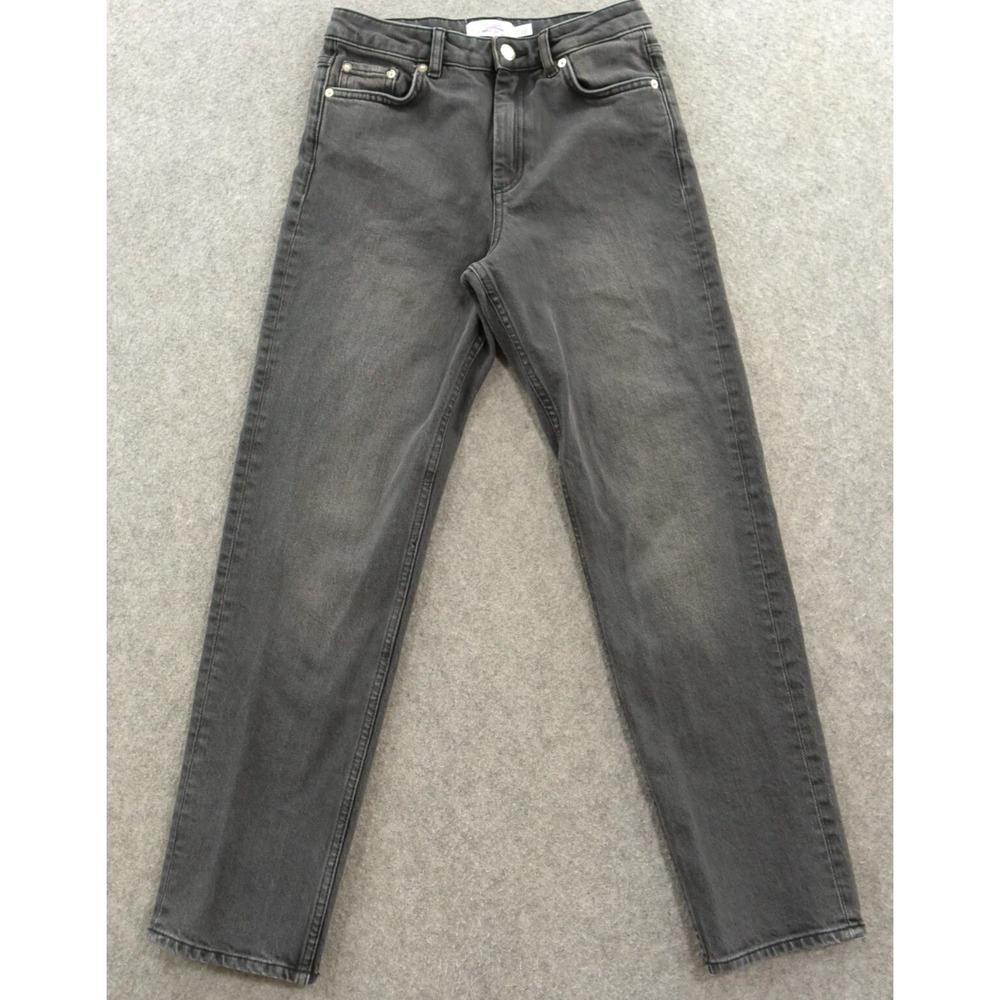 Paris Atelier Jeans Womens 26 Gray Mom Jeans High Rise Zip Fly Denim Cotton
